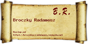 Broczky Radamesz névjegykártya